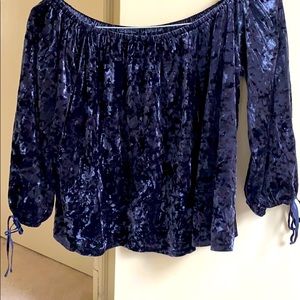 Velvet off the shoulder top